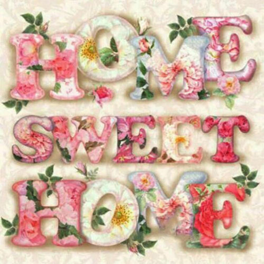 Letter “Home Sweet Home” Free 5D Diamond Painting Kits MyCraftsGfit - Free 5D Diamond Painting mycraftsgift.com