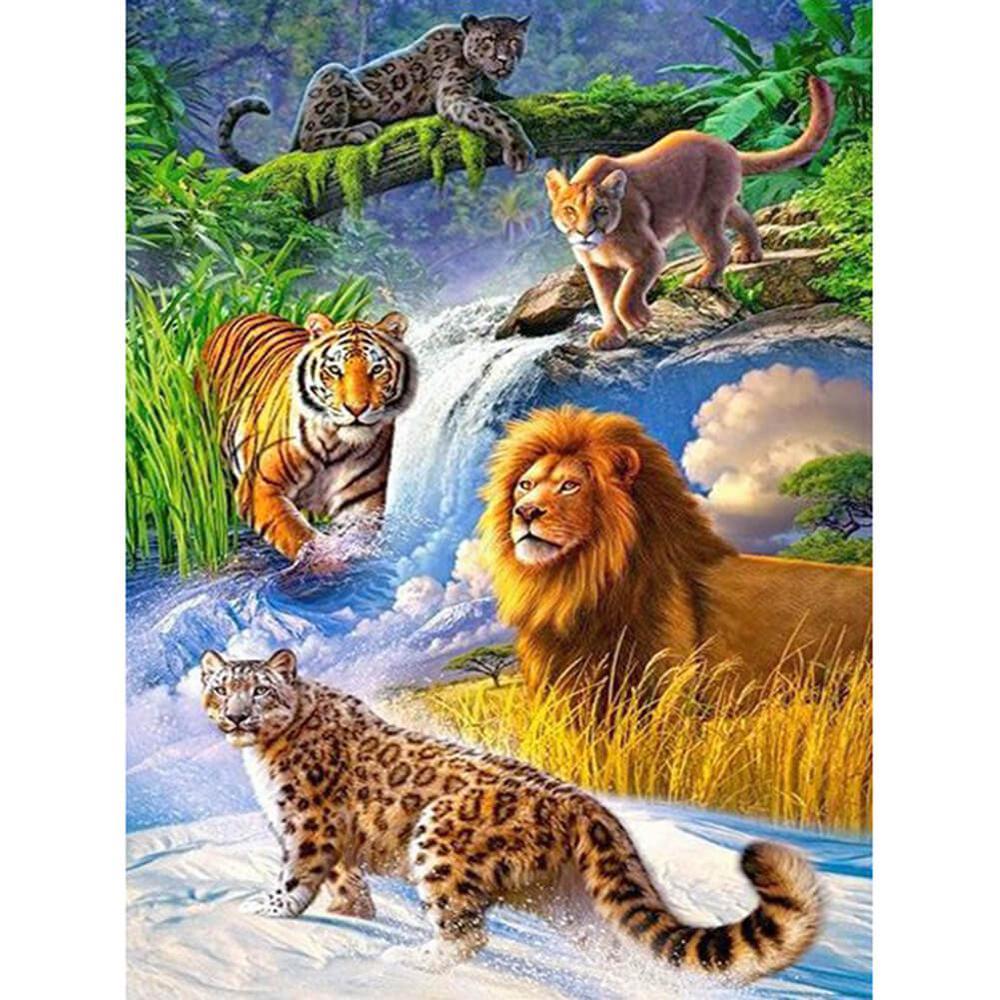 Free Lions Tigers - MyCraftsGfit - Free 5D Diamond Painting