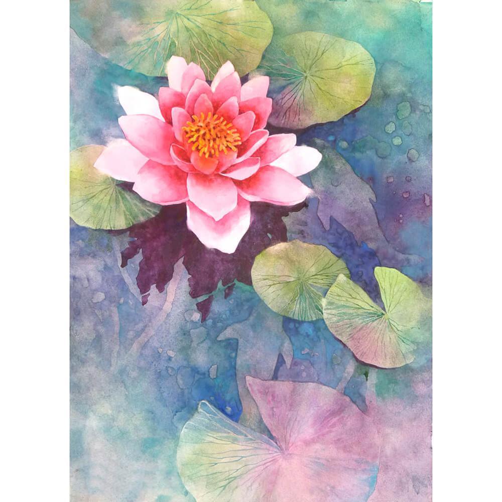 Lotus Pond Free 5D Diamond Painting Kits MyCraftsGfit - Free 5D Diamond Painting mycraftsgift.com