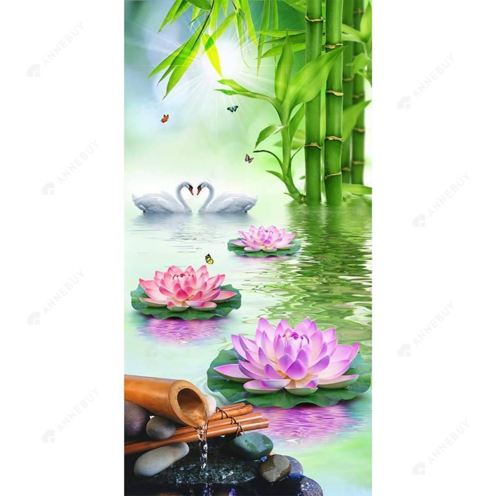 Free Lotus Swan - MyCraftsGfit - Free 5D Diamond Painting