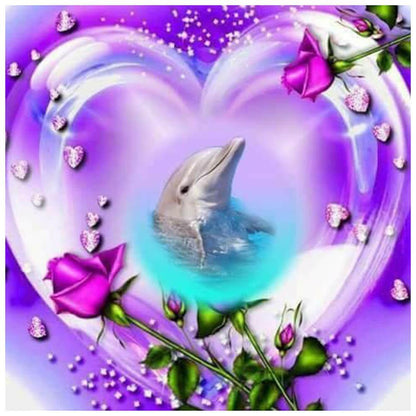 Free Love Dolphin - MyCraftsGfit - Free 5D Diamond Painting