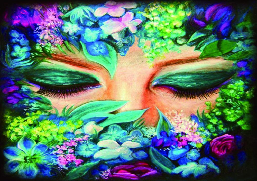 Meditation In Flowers - MyCraftsGfit - Free 5D Diamond Painting