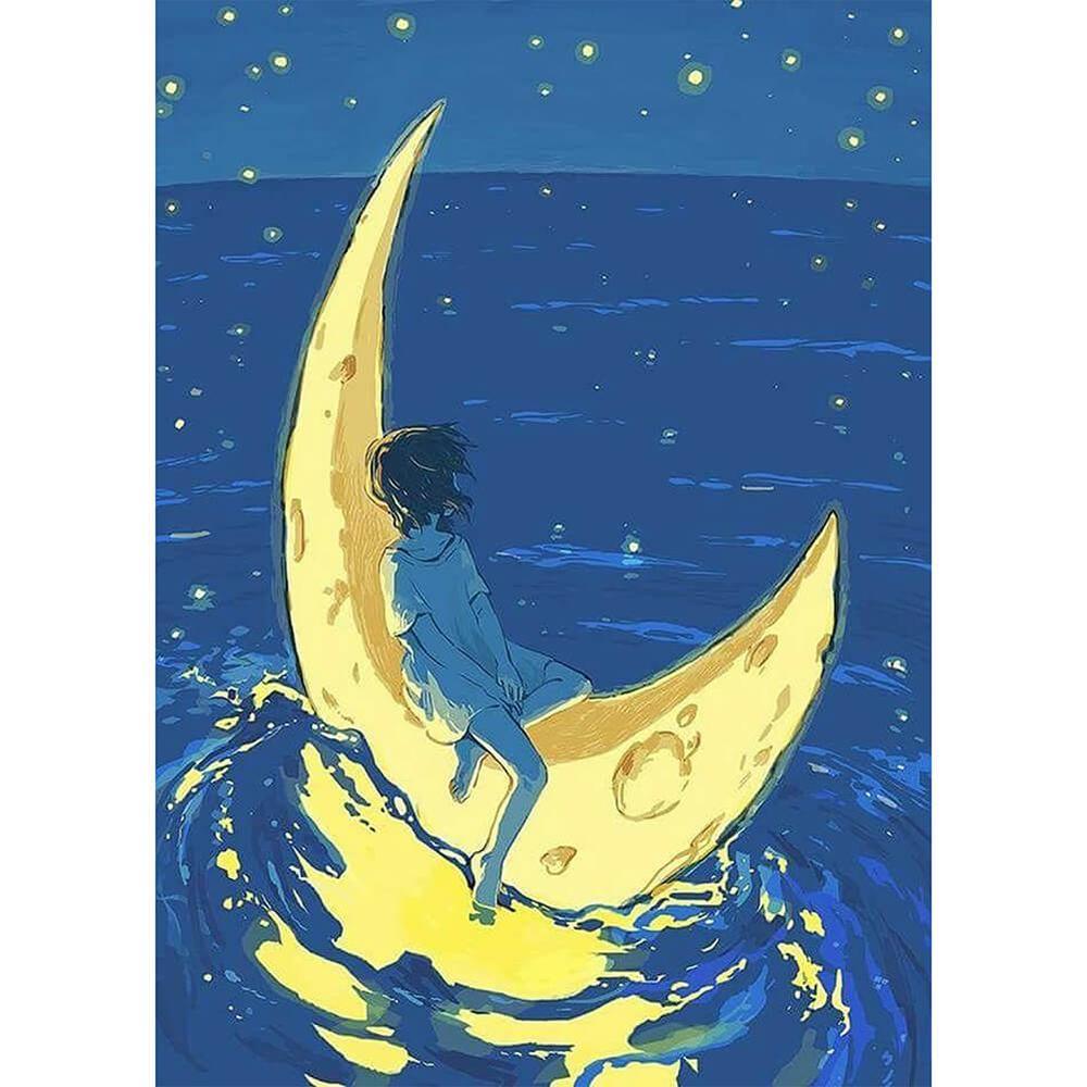 Free Moon Boat - MyCraftsGfit - Free 5D Diamond Painting