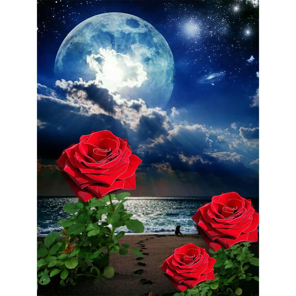 Moon Rose Free 5D Diamond Painting Kits MyCraftsGfit - Free 5D Diamond Painting mycraftsgift.com