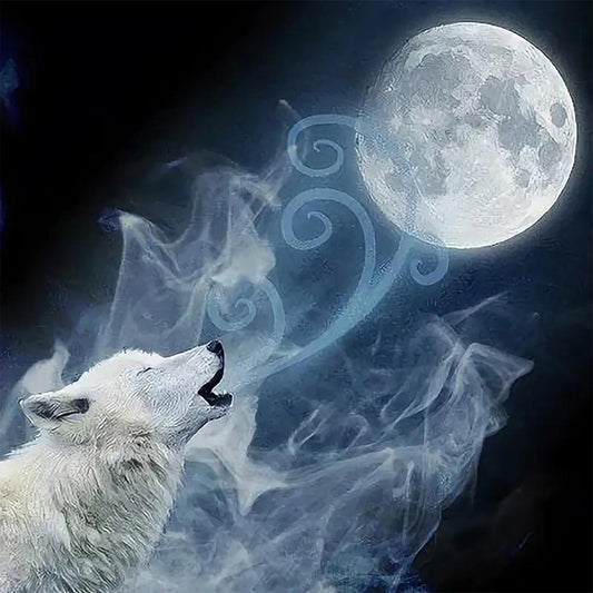 Moon Wolf - MyCraftsGfit - Free 5D Diamond Painting