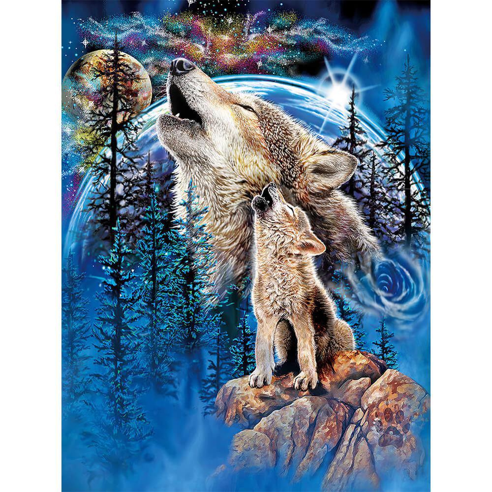 Moon Wolf - MyCraftsGfit - Free 5D Diamond Painting