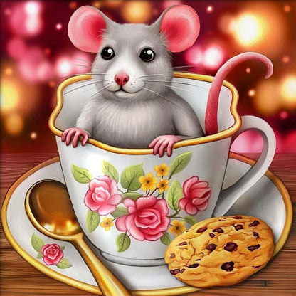 Mouse and Cup - MyCraftsGfit - Free 5D Diamond Painting