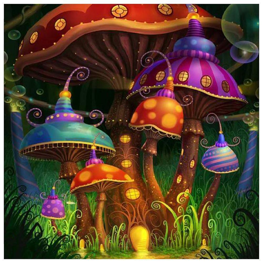 Free Mushroom House - MyCraftsGfit - Free 5D Diamond Painting