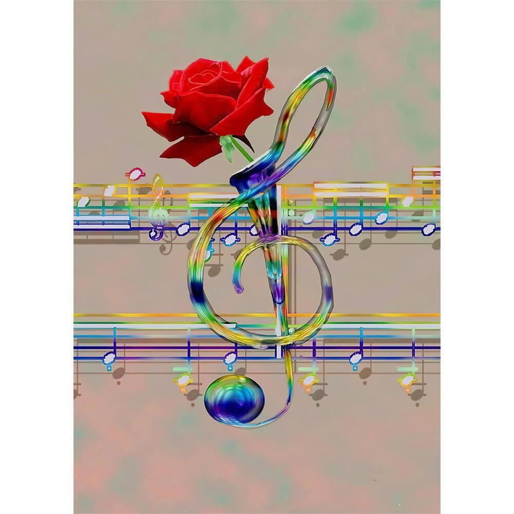 Free Music Rose - MyCraftsGfit - Free 5D Diamond Painting