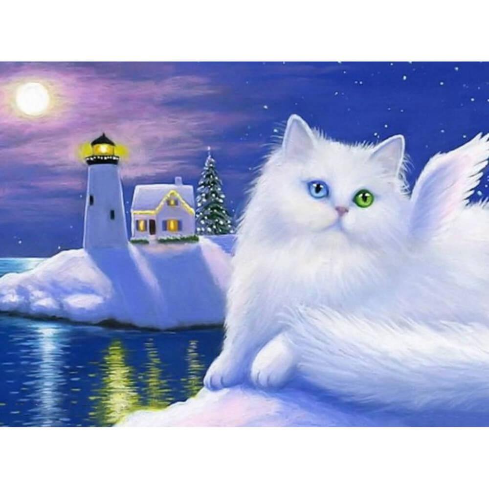 Night Cat - MyCraftsGfit - Free 5D Diamond Painting