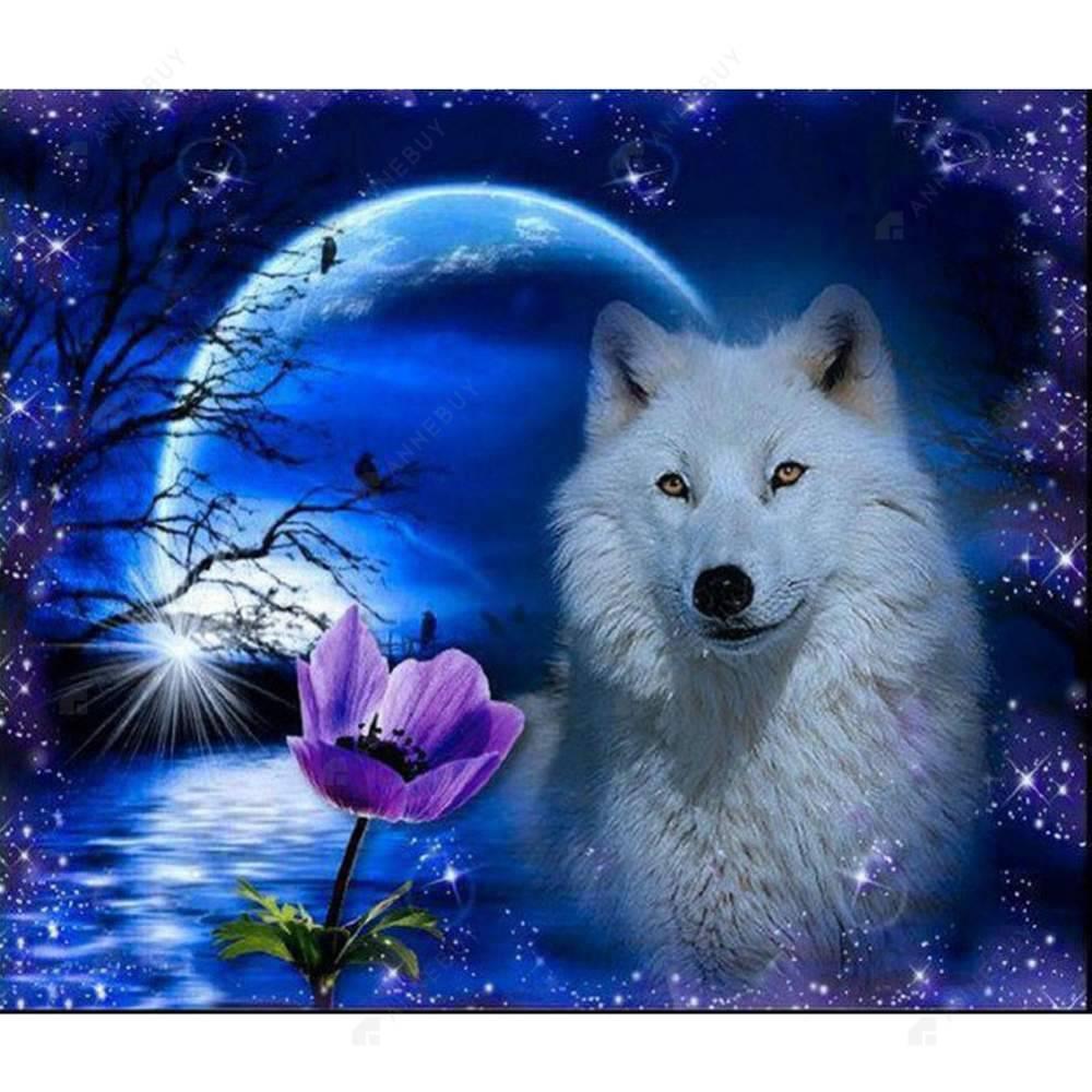 Free Night Wolf - MyCraftsGfit - Free 5D Diamond Painting