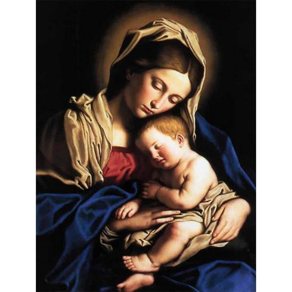Our Lady and child Free 5D Diamond Painting Kits MyCraftsGfit - Free 5D Diamond Painting mycraftsgift.com