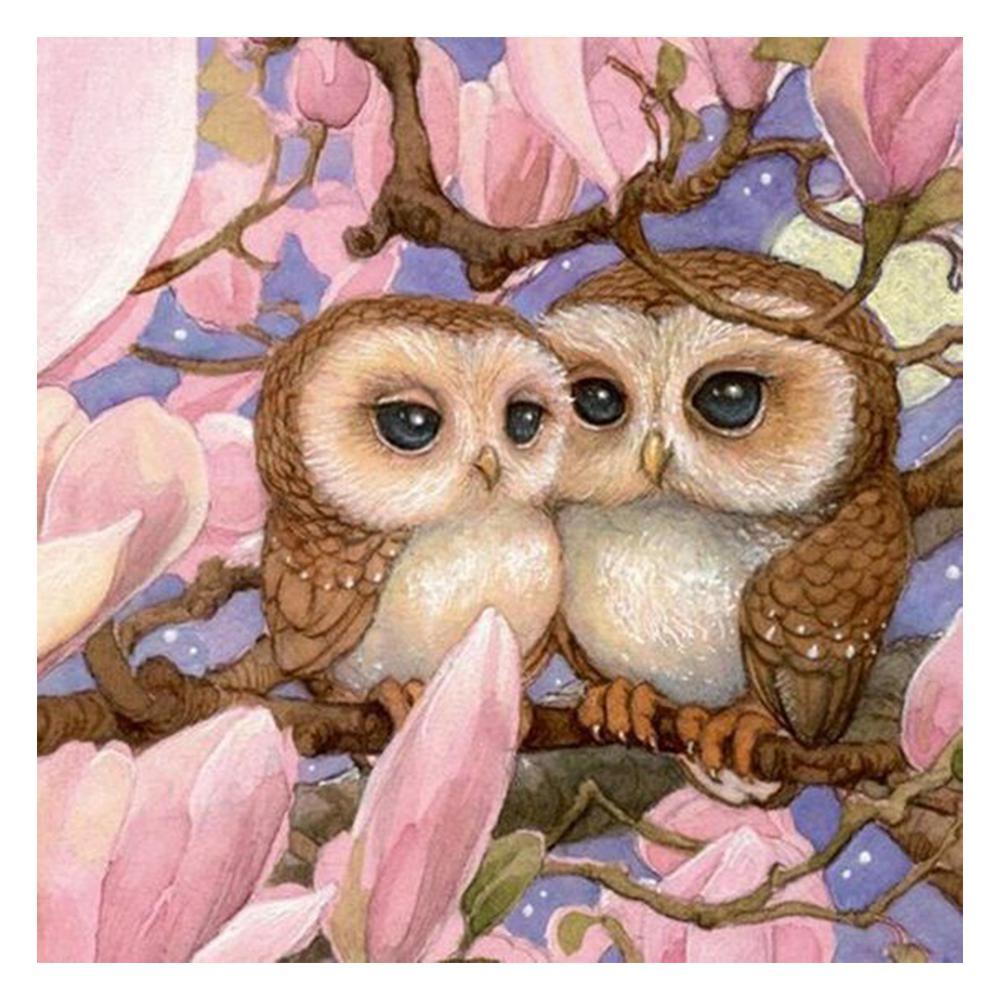 Free Owl Couple - MyCraftsGfit - Free 5D Diamond Painting