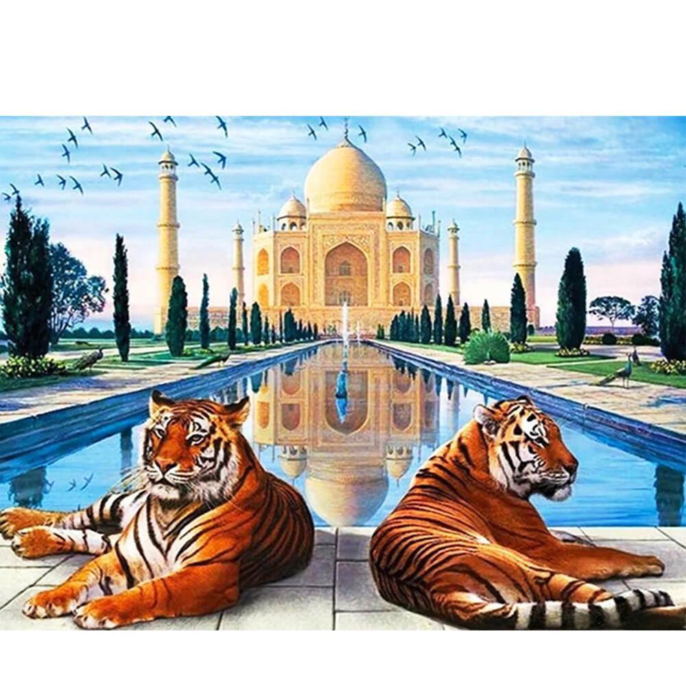 Palace And Tiger Free 5D Diamond Painting Kits MyCraftsGfit - Free 5D Diamond Painting mycraftsgift.com