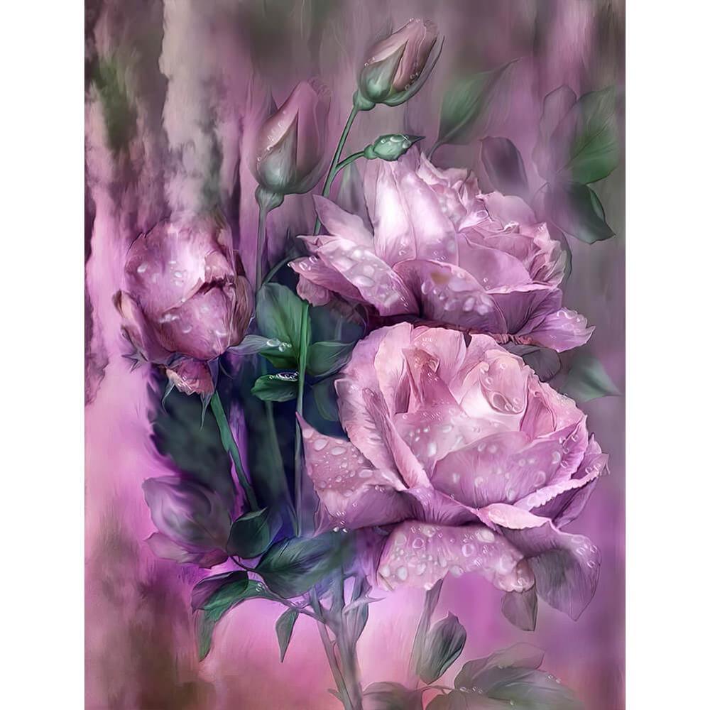 Free Pink Roses - MyCraftsGfit - Free 5D Diamond Painting