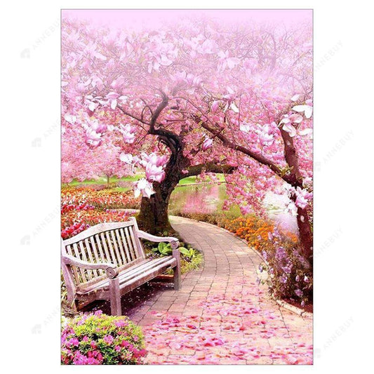 Free Pink Tree - MyCraftsGfit - Free 5D Diamond Painting