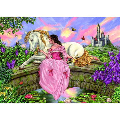 Free Princess And White Horse - MyCraftsGfit - Free 5D Diamond Painting