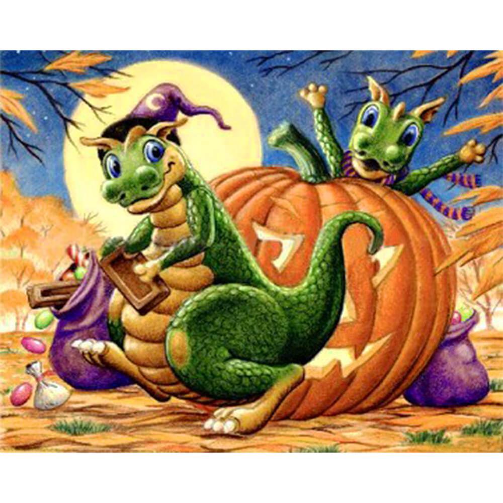 Pumpkin And Dragon Free 5D Diamond Painting Kits MyCraftsGfit - Free 5D Diamond Painting mycraftsgift.com