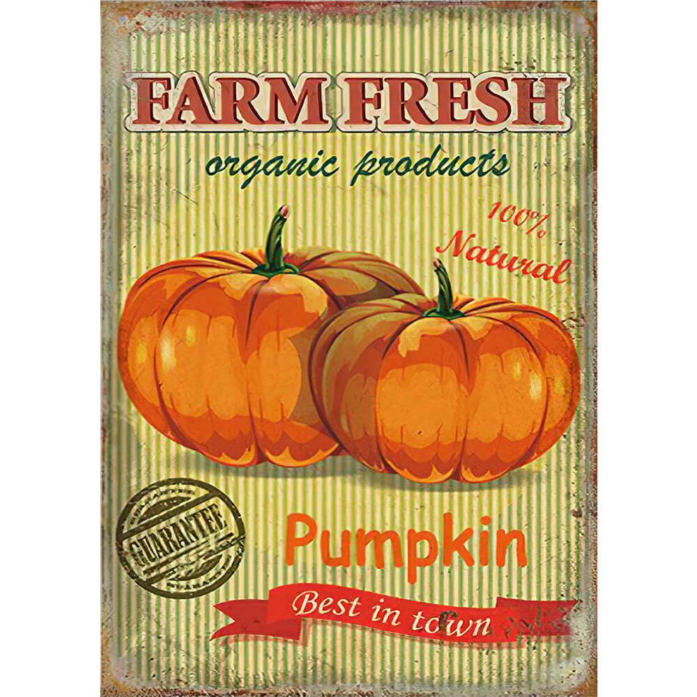 Free Pumpkin Retro Poster - MyCraftsGfit - Free 5D Diamond Painting