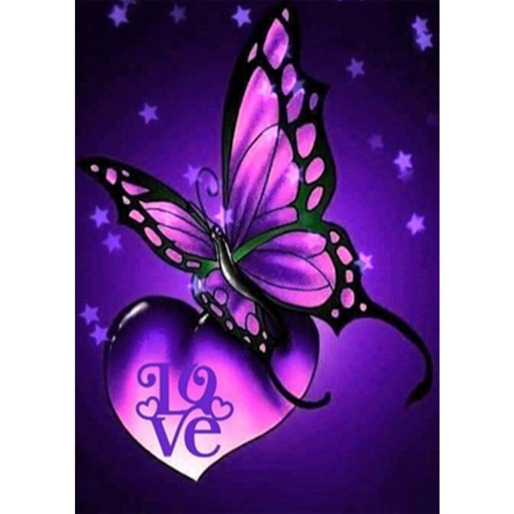 Purple Butterfly Free 5D Diamond Painting Kits MyCraftsGfit - Free 5D Diamond Painting mycraftsgift.com