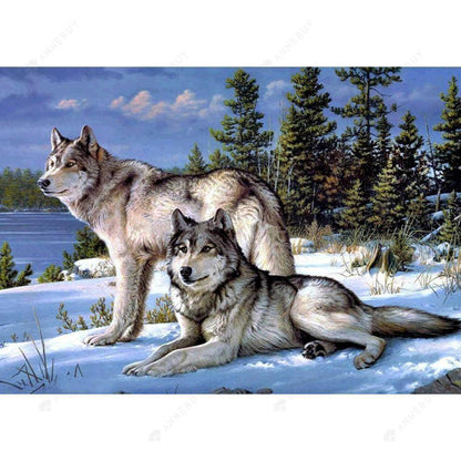 Free Quiet Wolves - MyCraftsGfit - Free 5D Diamond Painting