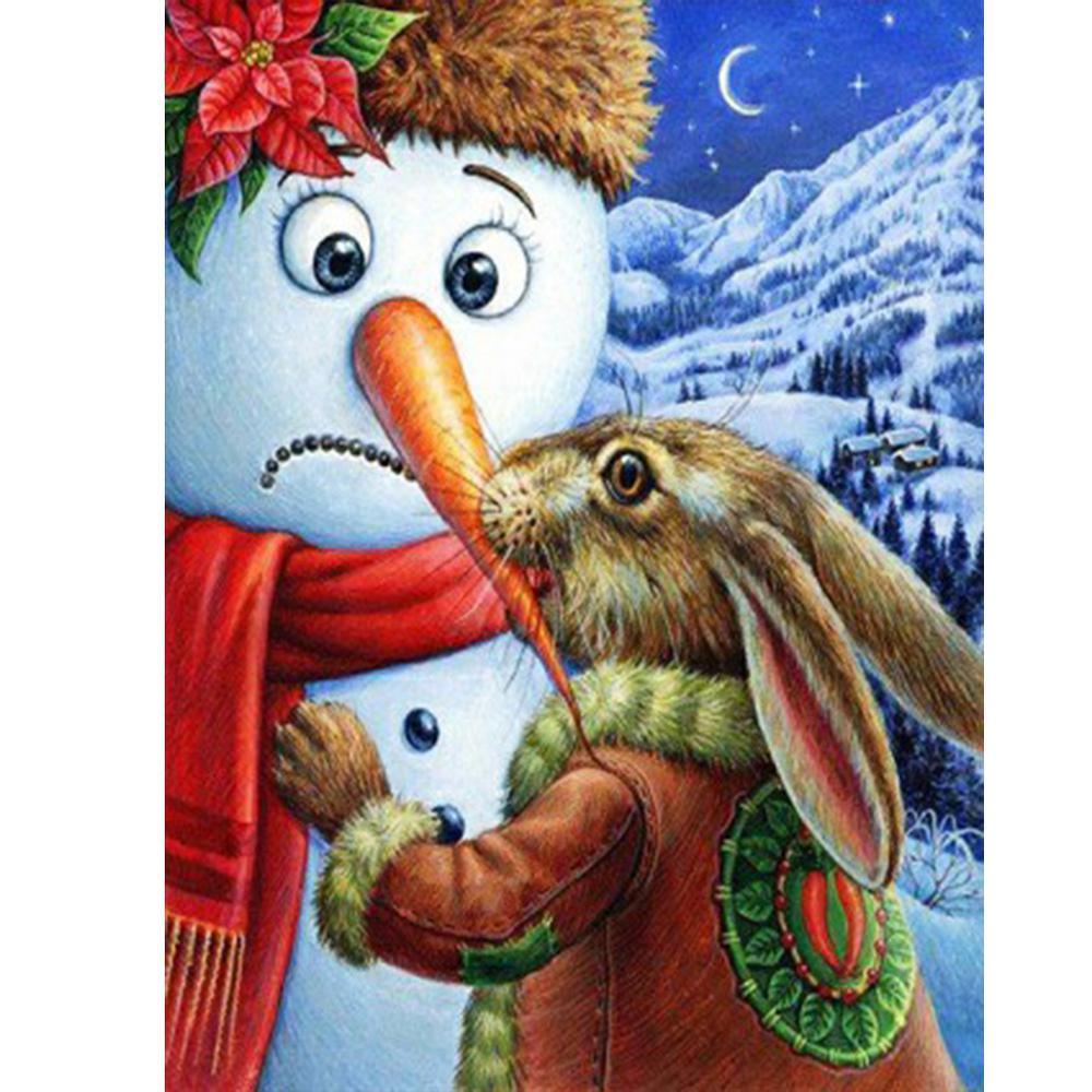 Free Rabbit Snowman - MyCraftsGfit - Free 5D Diamond Painting