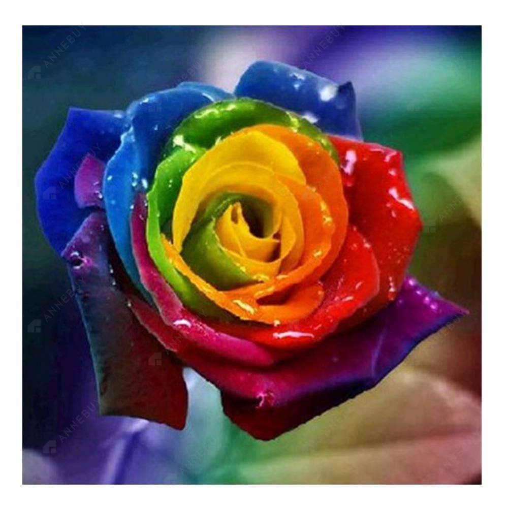 Free Rainbow Rose - MyCraftsGfit - Free 5D Diamond Painting