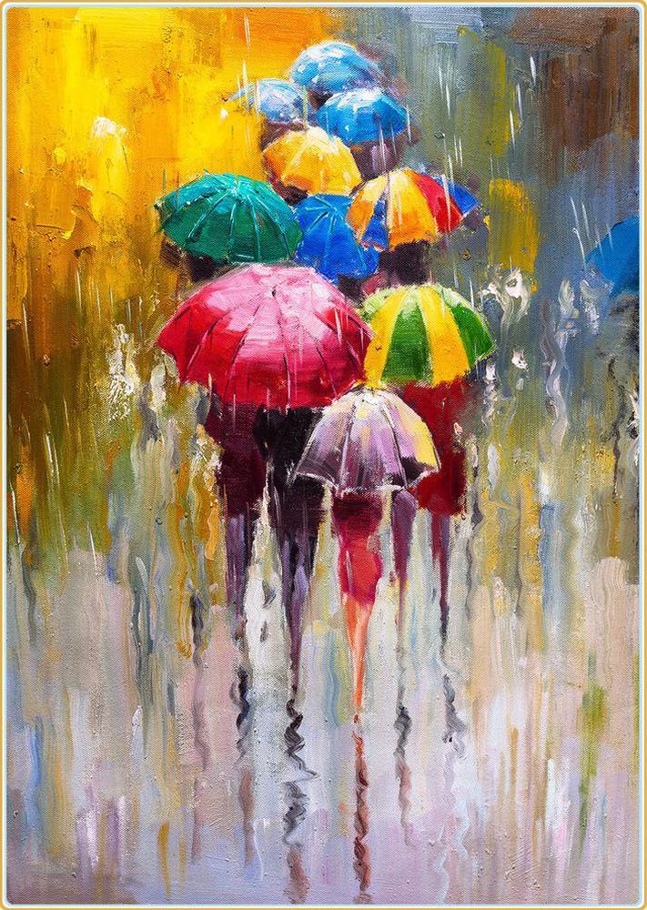 Free Rainy Day Pedestrian - MyCraftsGfit - Free 5D Diamond Painting