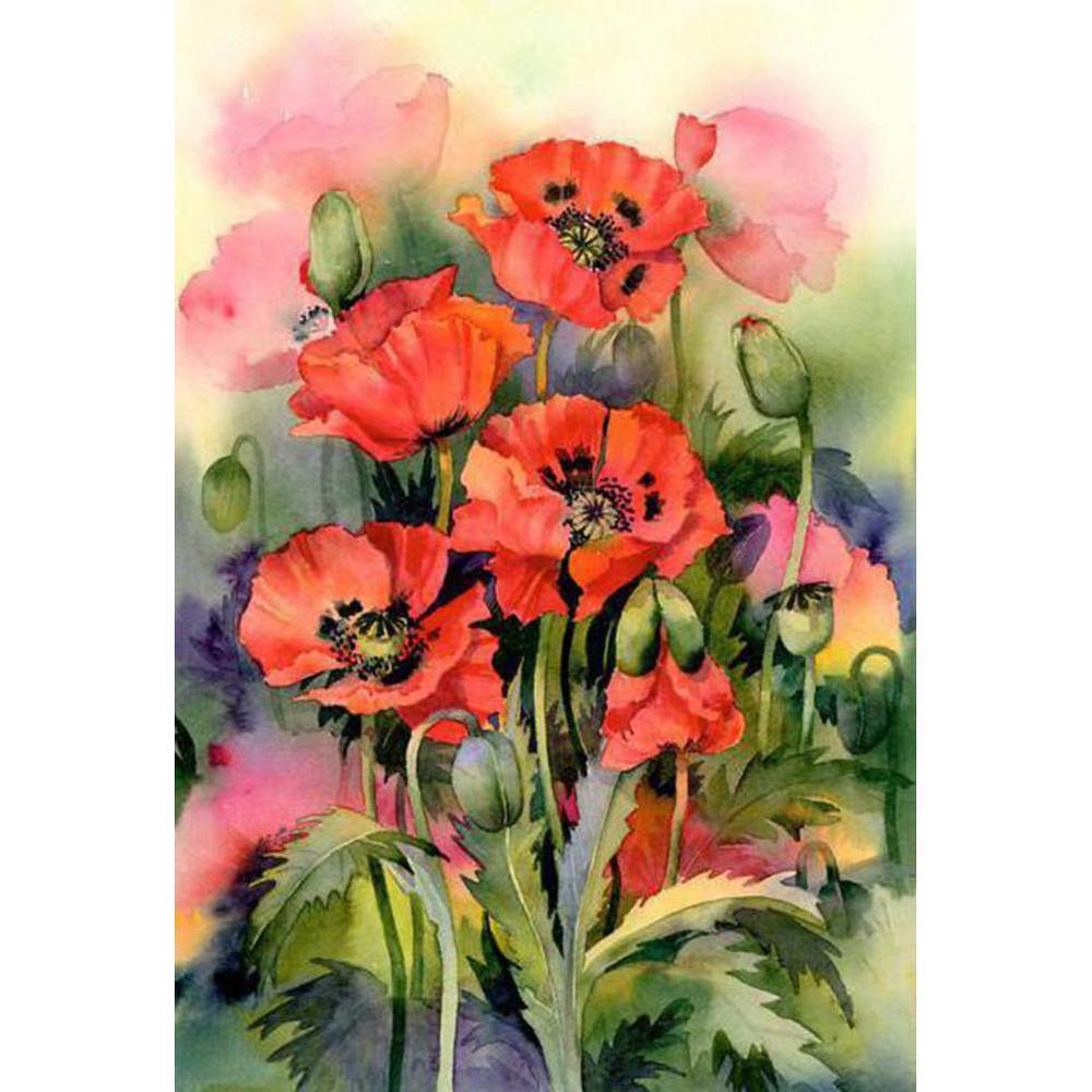 Red Flower Free 5D Diamond Painting Kits MyCraftsGfit - Free 5D Diamond Painting mycraftsgift.com