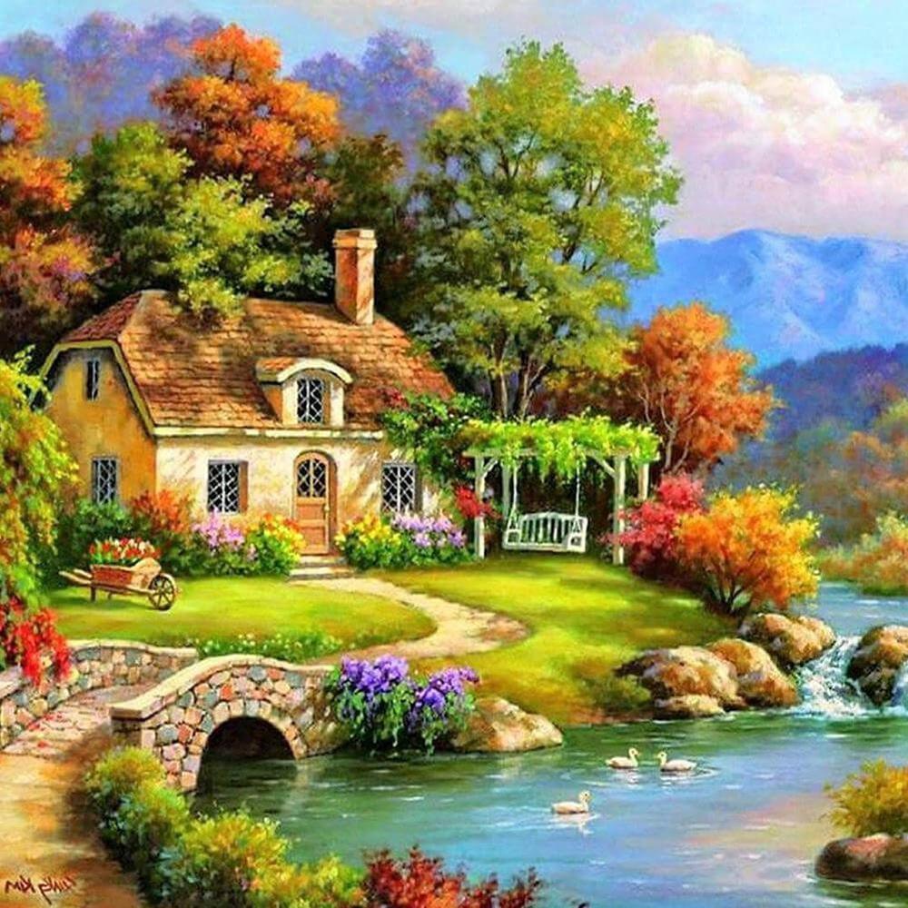 Free Relaxing Village - MyCraftsGfit - Free 5D Diamond Painting