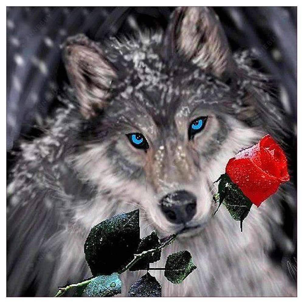 Free Rose Wolf - MyCraftsGfit - Free 5D Diamond Painting