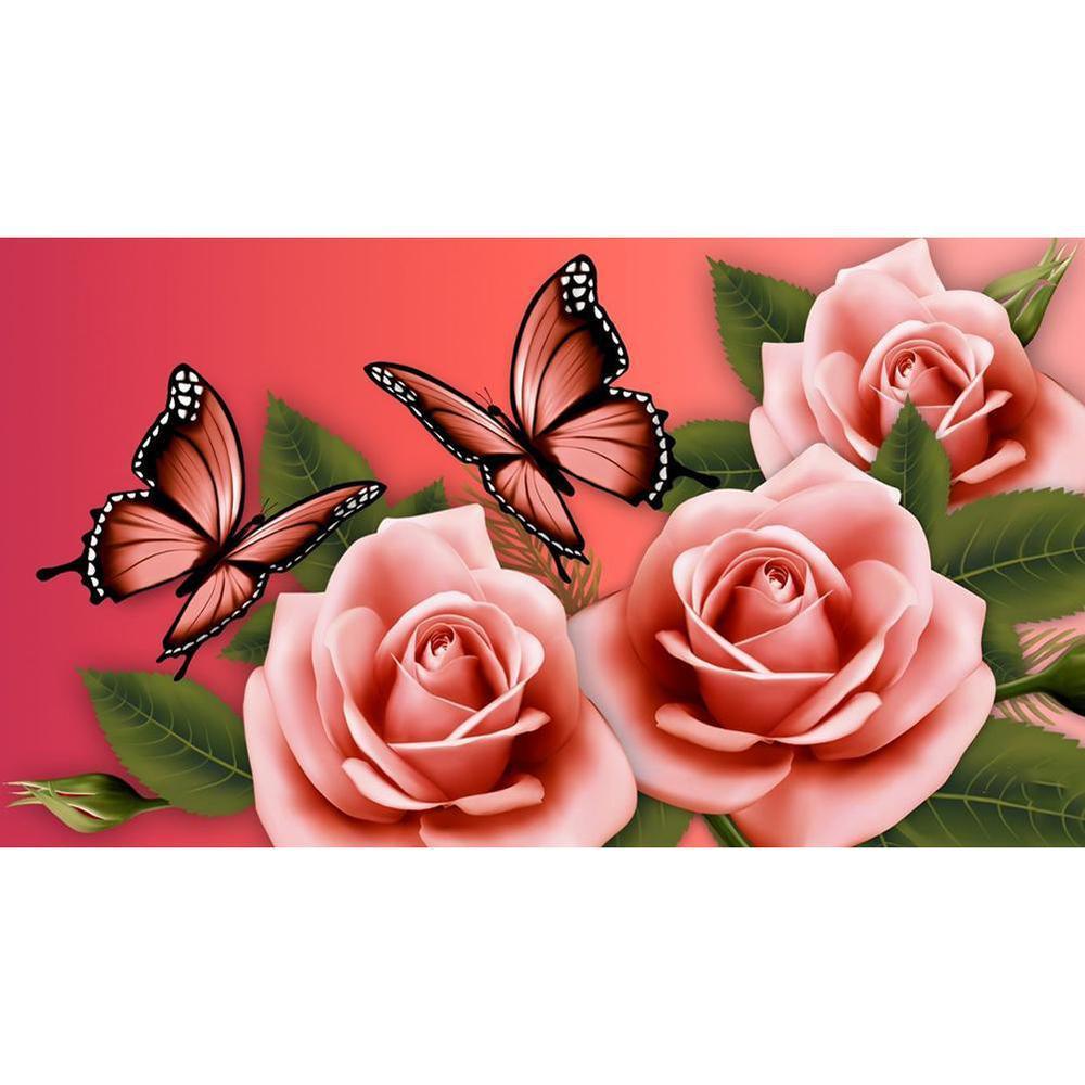 Rose and Butterfly Free 5D Diamond Painting Kits MyCraftsGfit - Free 5D Diamond Painting mycraftsgift.com
