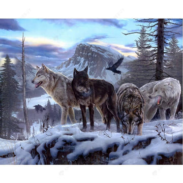 Free Round Beads Wolves - MyCraftsGfit - Free 5D Diamond Painting