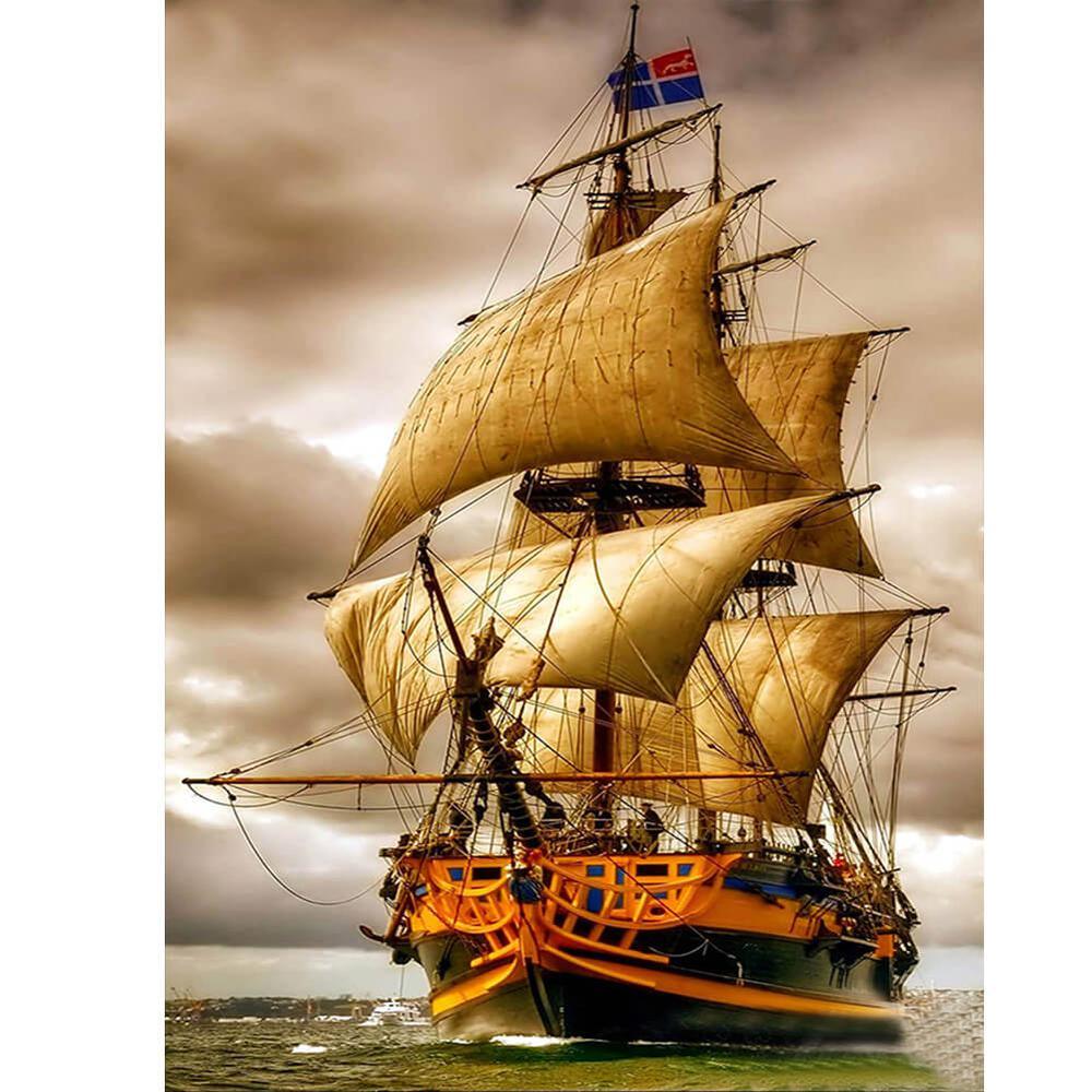 Free Sailing Ship - MyCraftsGfit - Free 5D Diamond Painting