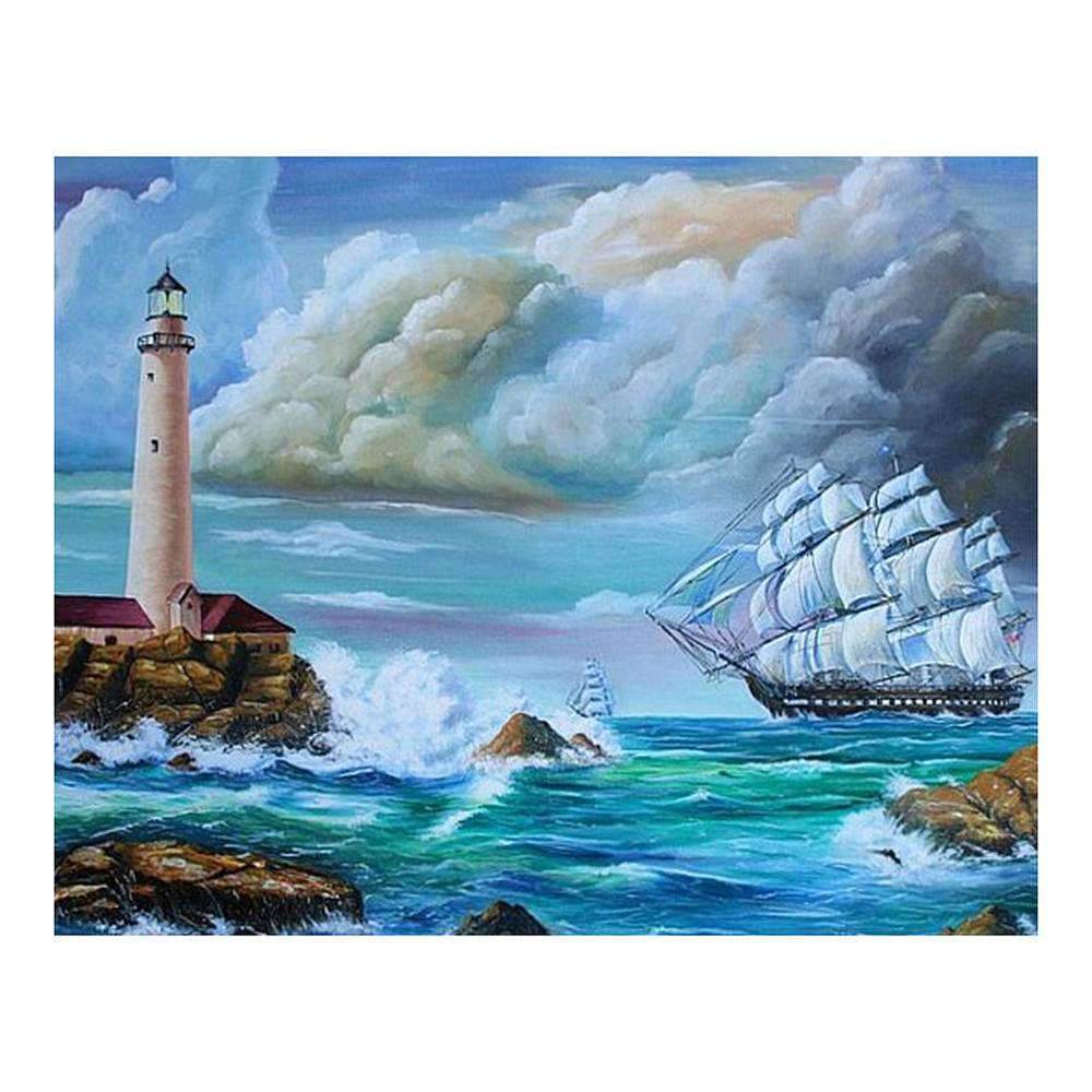 Free Sea And Lighthouse - MyCraftsGfit - Free 5D Diamond Painting