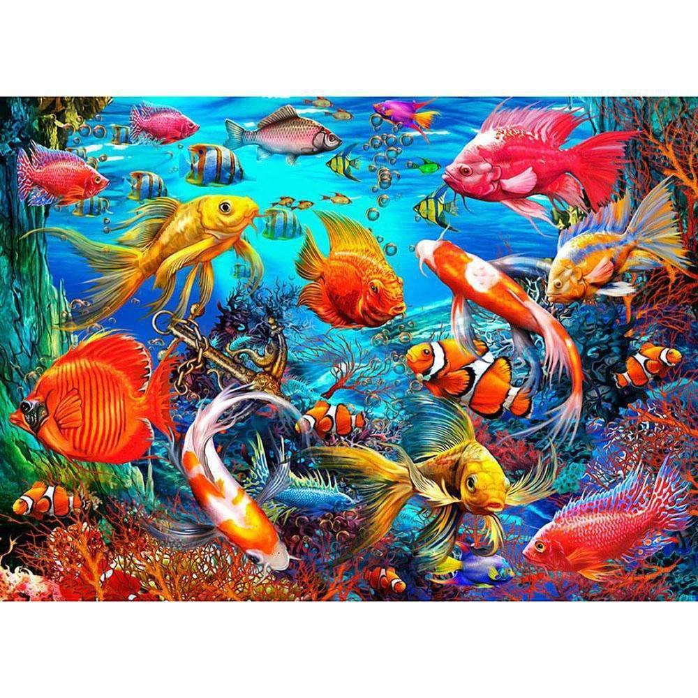 Sea Ocean Fish Free 5D Diamond Painting Kits MyCraftsGfit - Free 5D Diamond Painting mycraftsgift.com