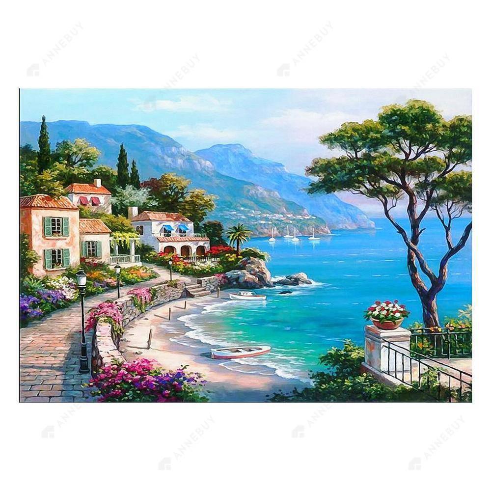 Free Seaside City - MyCraftsGfit - Free 5D Diamond Painting