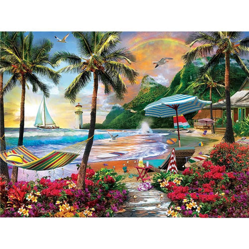 Free Seaside Scenery - MyCraftsGfit - Free 5D Diamond Painting