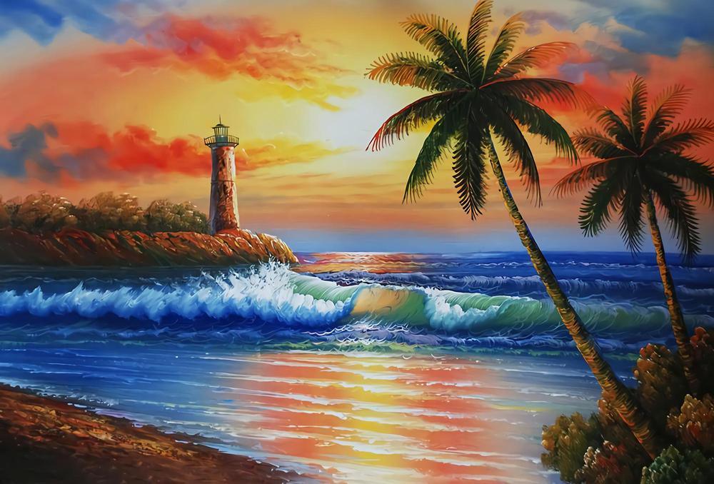 Free Seaside Scenery - MyCraftsGfit - Free 5D Diamond Painting