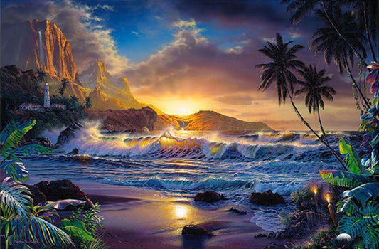 Free Seaside Scenery - MyCraftsGfit - Free 5D Diamond Painting