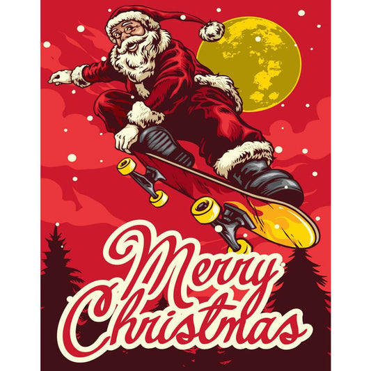 Free Skateboard Santa - MyCraftsGfit - Free 5D Diamond Painting