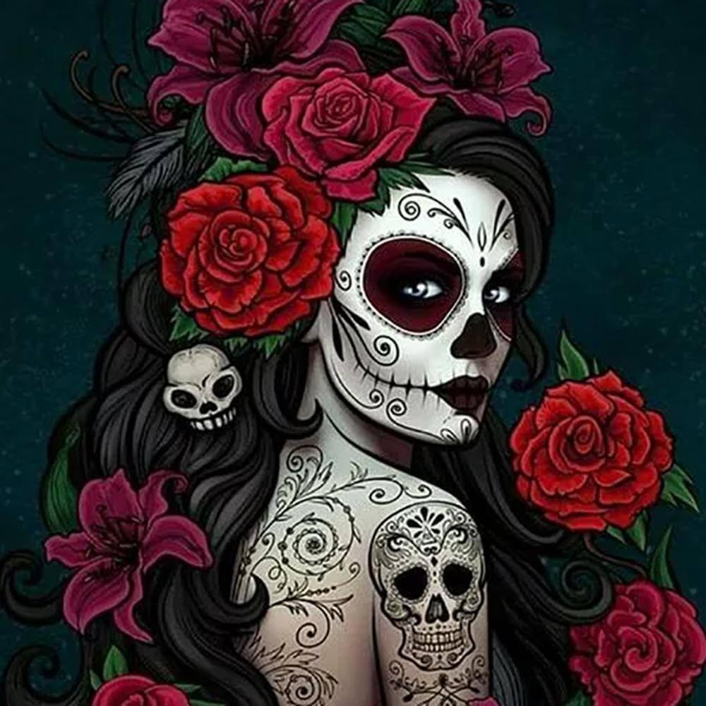 Free Skull Beauty - MyCraftsGfit - Free 5D Diamond Painting