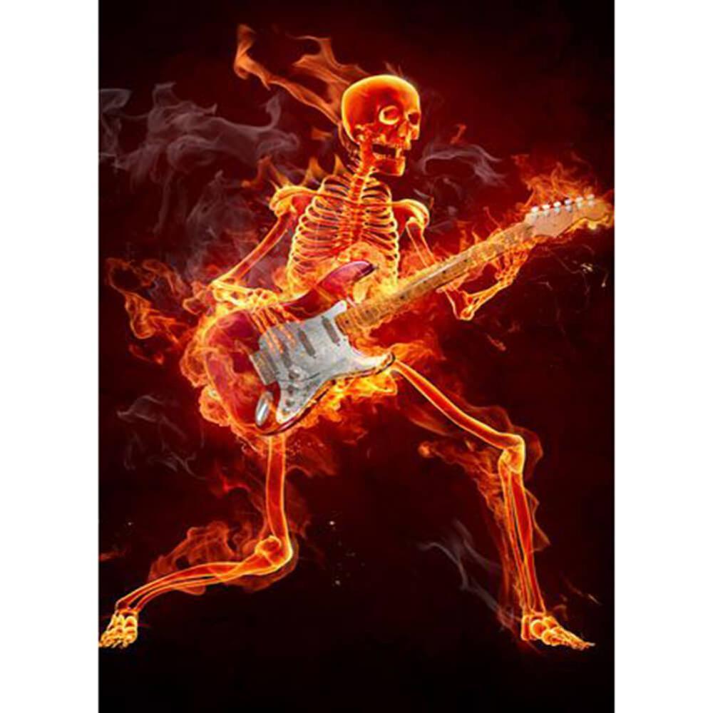 Free Skull Guitar Man - MyCraftsGfit - Free 5D Diamond Painting