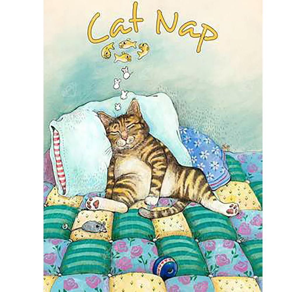 Free Sleeping Cat - MyCraftsGfit - Free 5D Diamond Painting