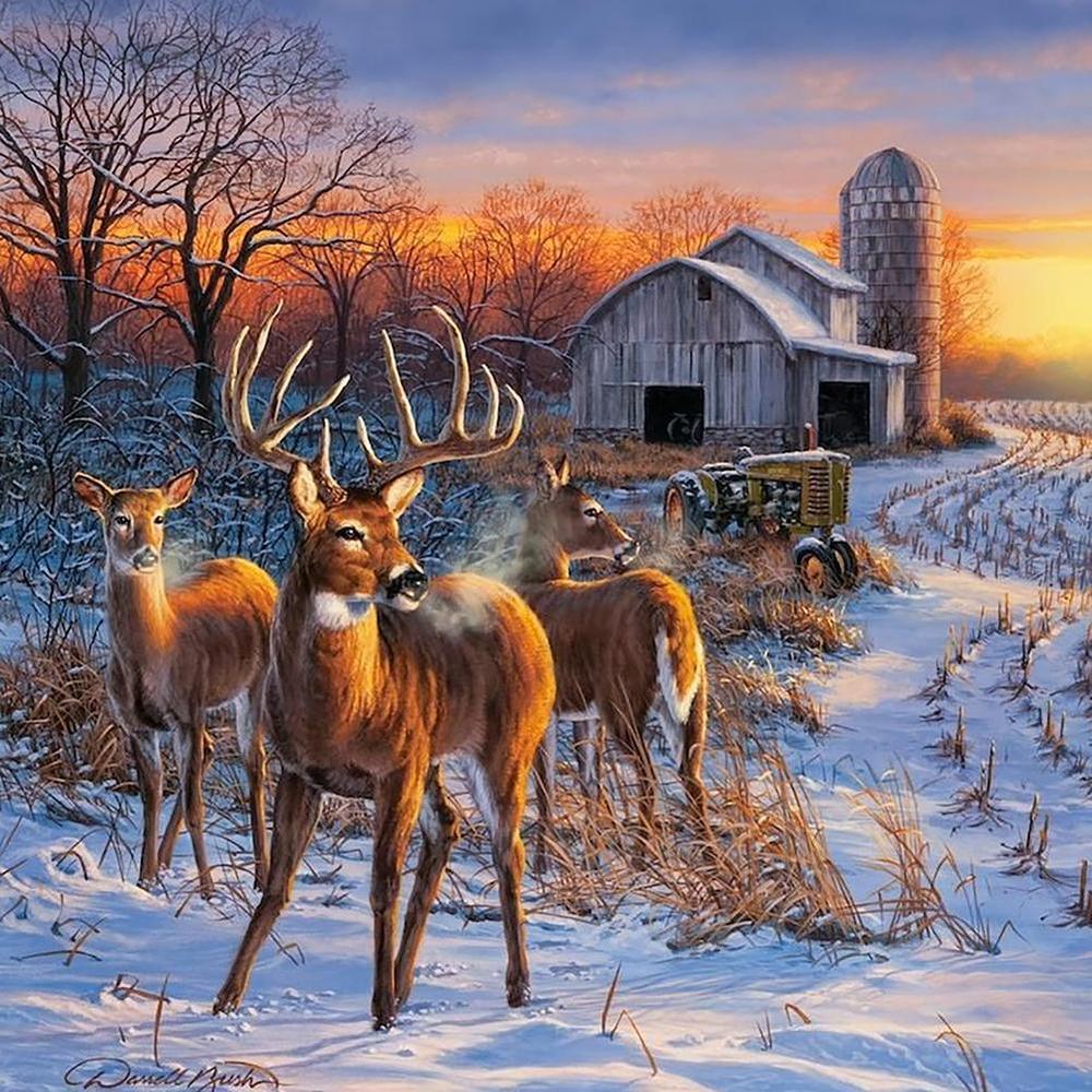 Free Snow Deer - MyCraftsGfit - Free 5D Diamond Painting