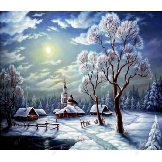 Free Snow Scenery - MyCraftsGfit - Free 5D Diamond Painting