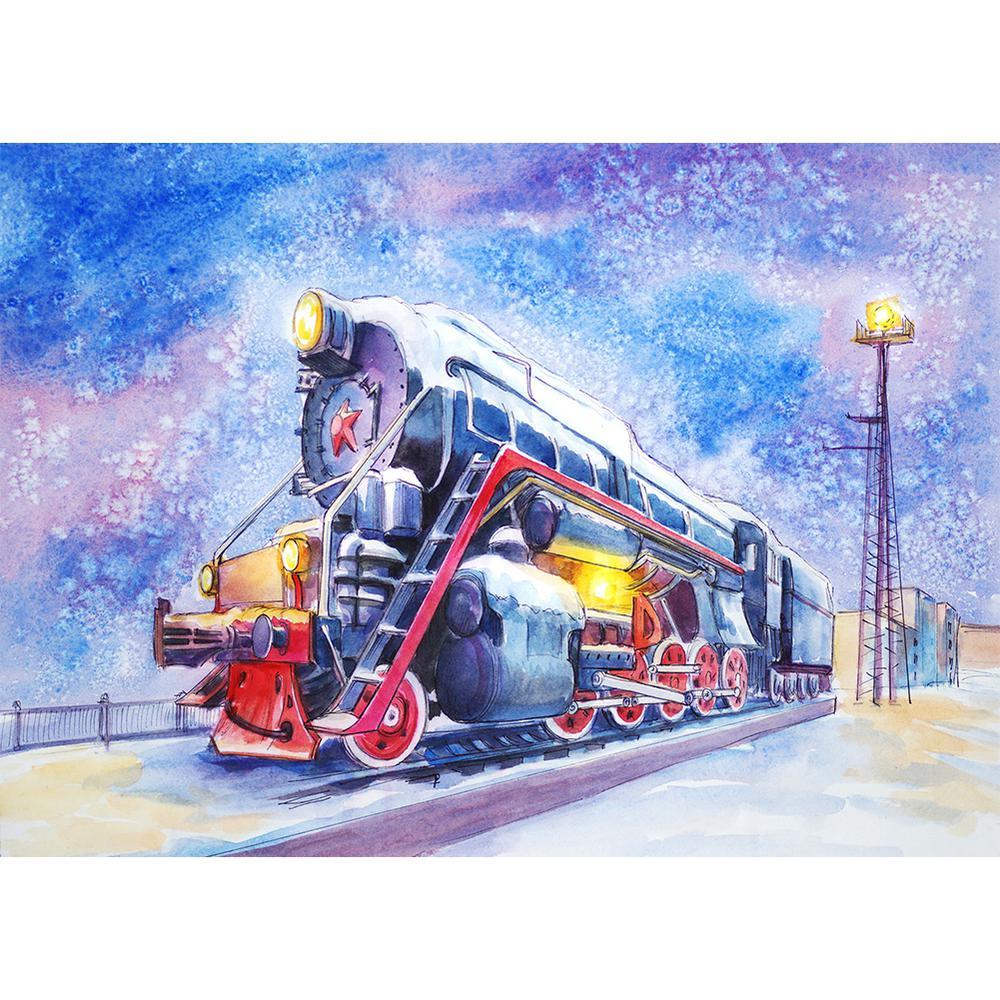 Snow Train - MyCraftsGfit - Free 5D Diamond Painting