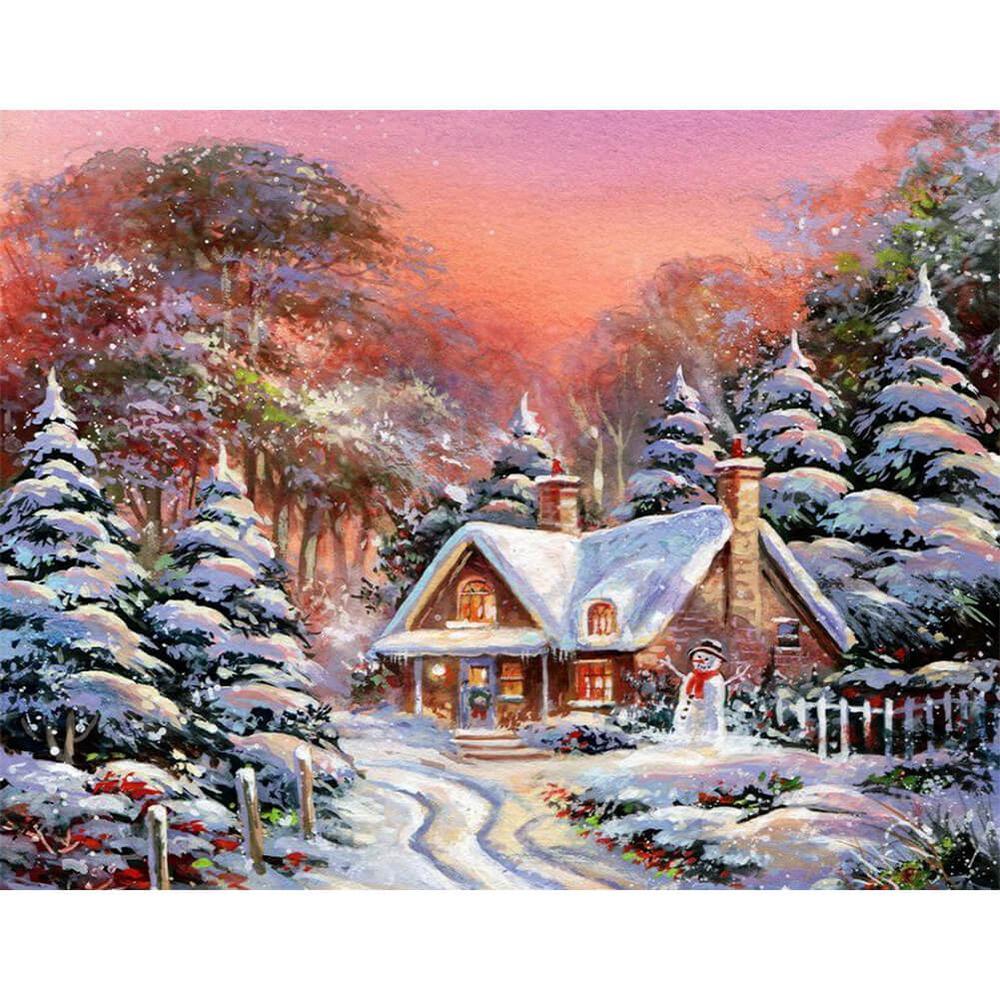 Free Snow village - MyCraftsGfit - Free 5D Diamond Painting