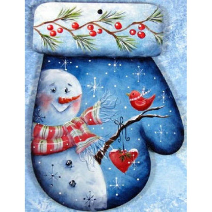 Free Snowman in Gloves - MyCraftsGfit - Free 5D Diamond Painting