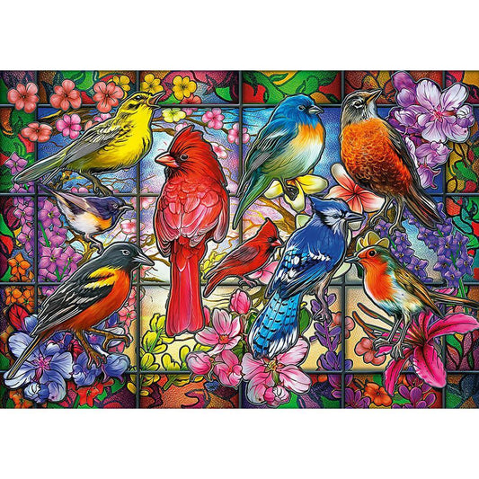 Free Stained Glass Bird - MyCraftsGfit - Free 5D Diamond Painting